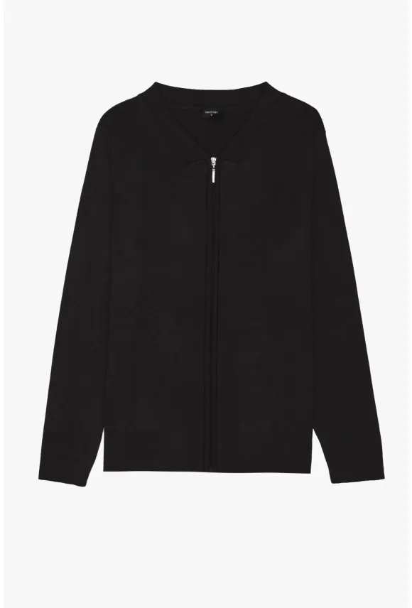 SWETER CARTMEL ROZPINANY CZARNY