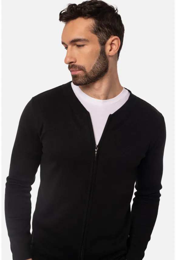 SWETER CARTMEL ROZPINANY CZARNY