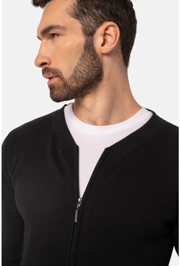 SWETER CARTMEL ROZPINANY CZARNY