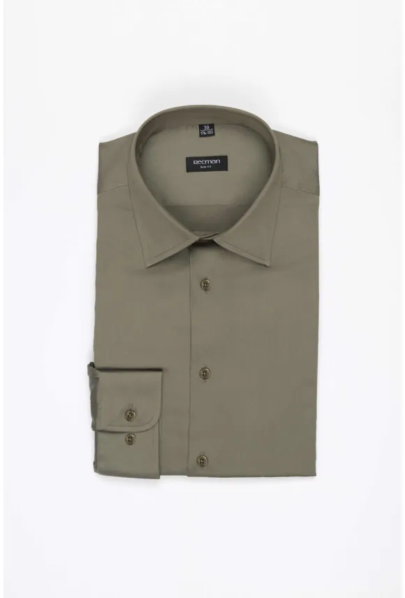 KOSZULA VERSONE 3225D DŁUGI RĘKAW SLIM FIT ZIELONA