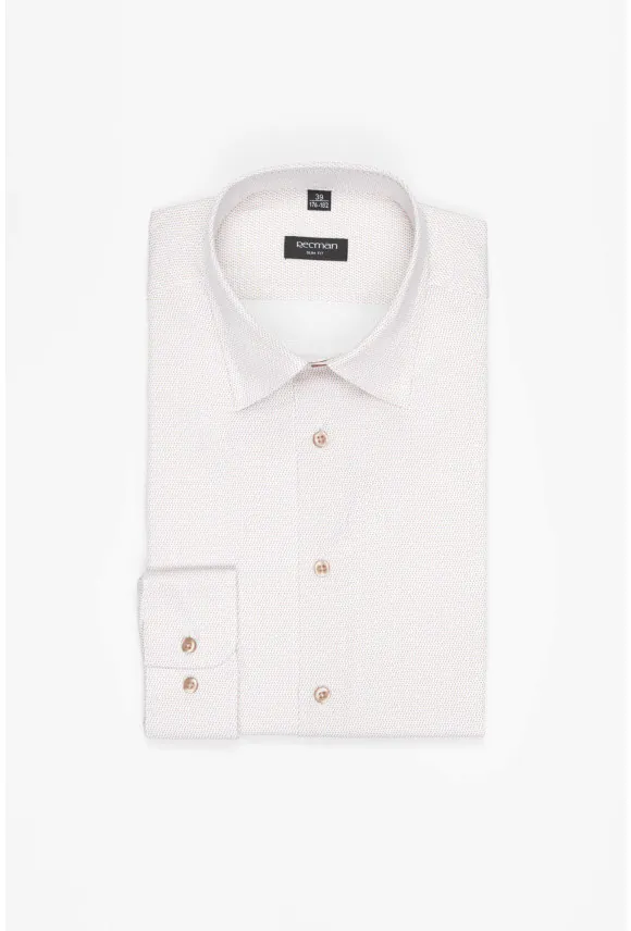 KOSZULA CORSINI 3224D DŁUGI RĘKAW SLIM FIT BEŻOWA