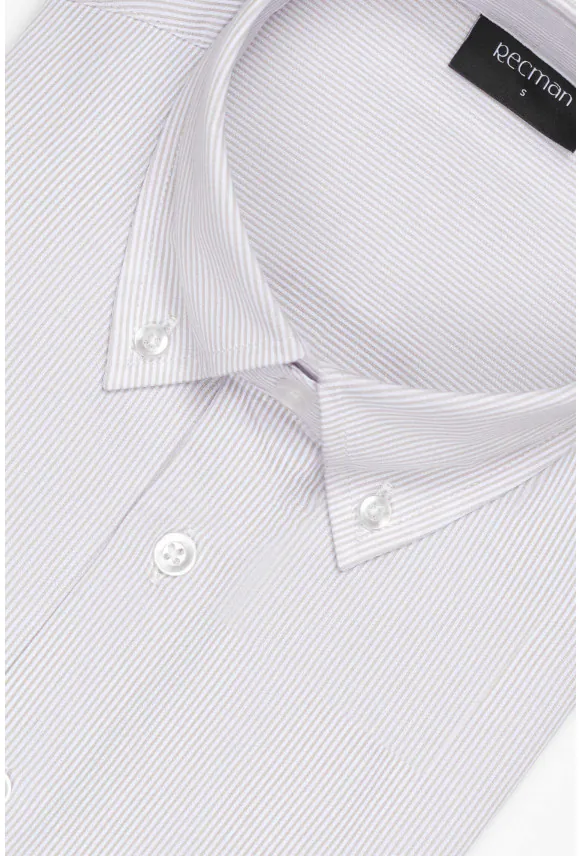 KOSZULA FORMENTO 3223D DŁUGI RĘKAW SLIM FIT BEŻOWA