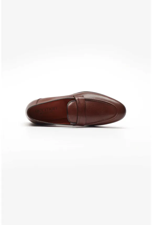 OBUWIE LOAFERSY A140 BRĄZOWE