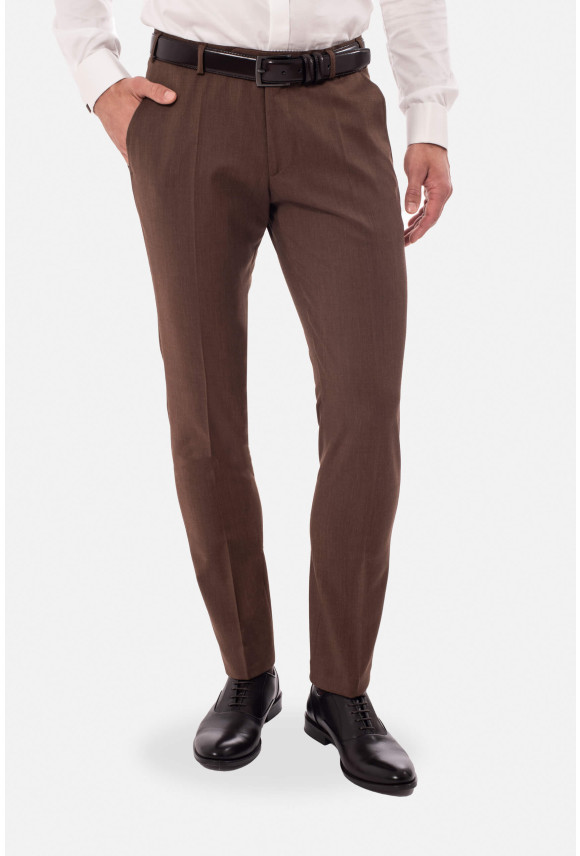 SPODNIE CLASSIC CREBERT 318 BRĄZOWE Z WEŁNĄ SPODNIE CLASSIC CREBERT 318 BRĄZOWE Z WEŁNĄ