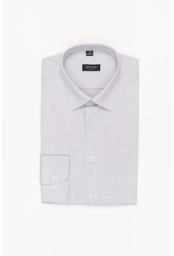 KOSZULA VERSONE 3236T DŁUGI RĘKAW SLIM FIT SZARA Z BAWEŁNĄ