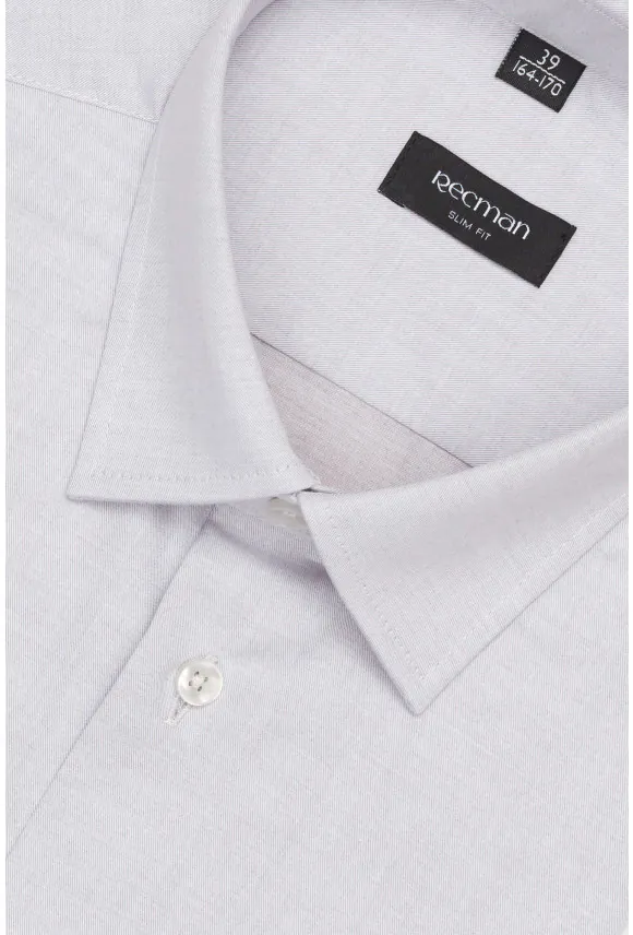 KOSZULA VERSONE 3236T DŁUGI RĘKAW SLIM FIT SZARA Z BAWEŁNĄ