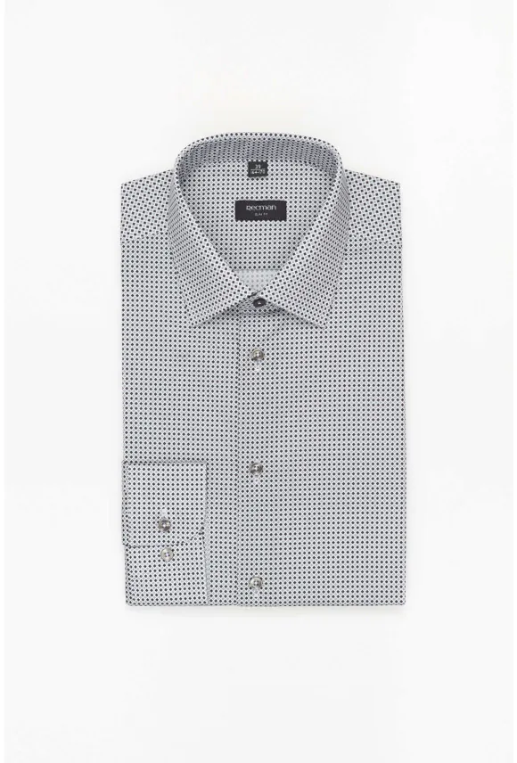 KOSZULA COLINE 3244T DŁUGI RĘKAW SLIM FIT ZIELONA Z BAWEŁNY