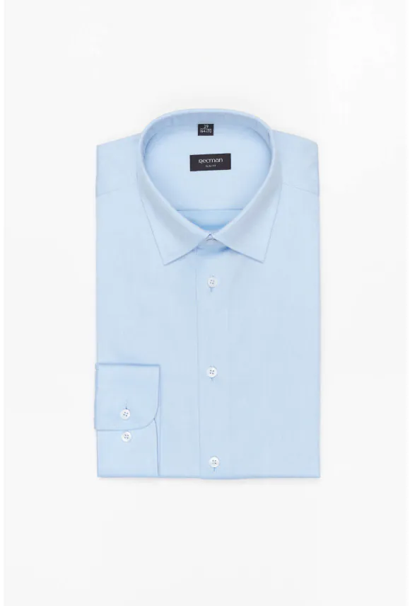 KOSZULA CORSINI 3237T DŁUGI RĘKAW SLIM FIT BŁĘKITNA Z BAWEŁNY