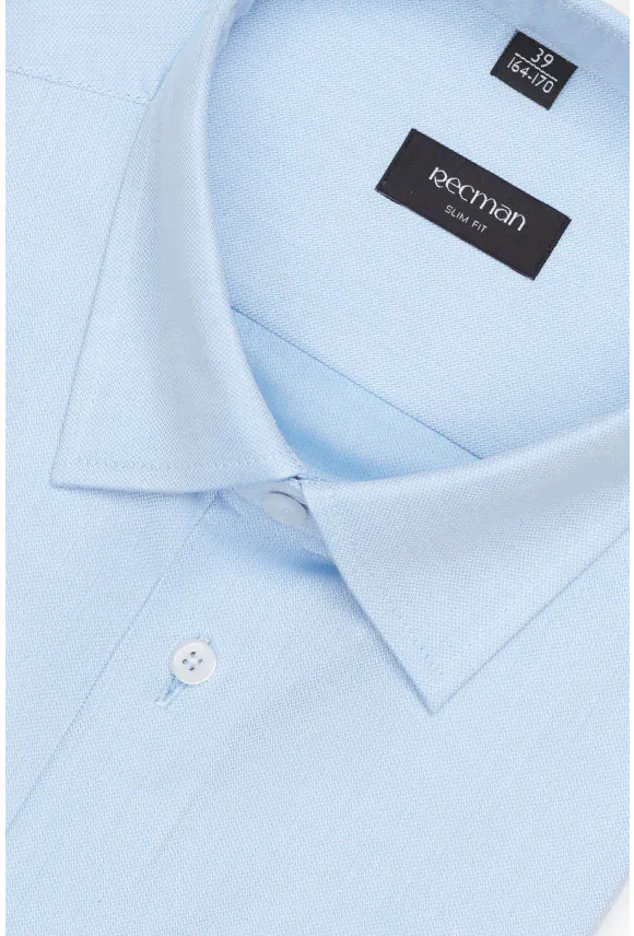 KOSZULA CORSINI 3237T DŁUGI RĘKAW SLIM FIT BŁĘKITNA Z BAWEŁNY