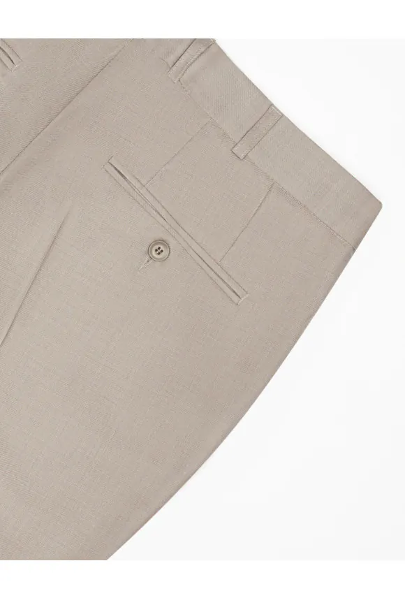 SPODNIE CLASSIC VIALE 318 BEŻOWE Z WEŁNĄ