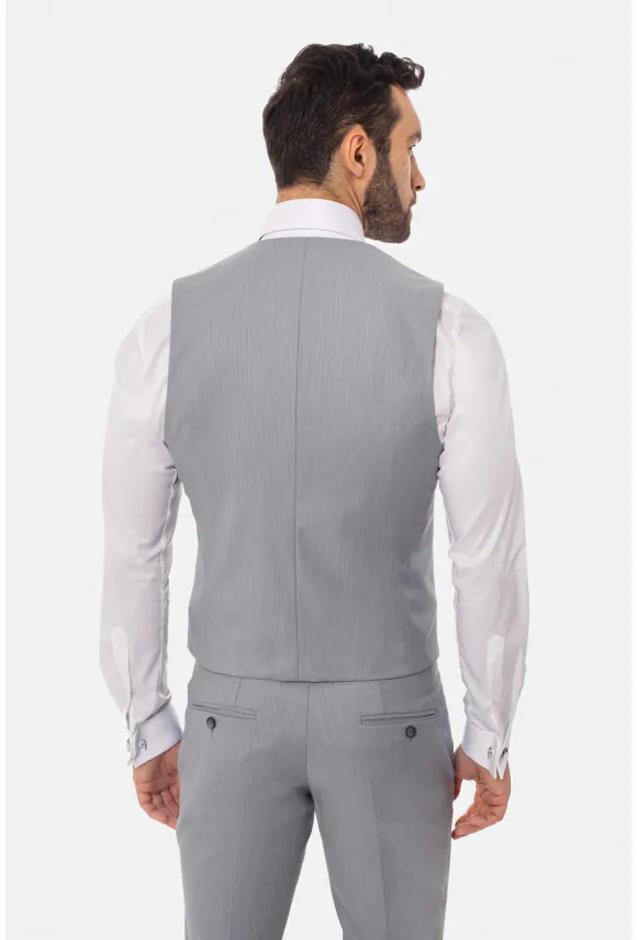 KAMIZELKA GRISOLIA SLIM FIT NIEBIESKA JEDNORZĘDOWA