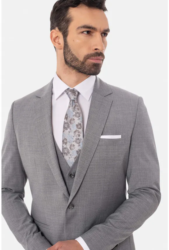MARYNARKA SOTRES SZARA SUPER SLIM FIT JEDNORZĘDOWA