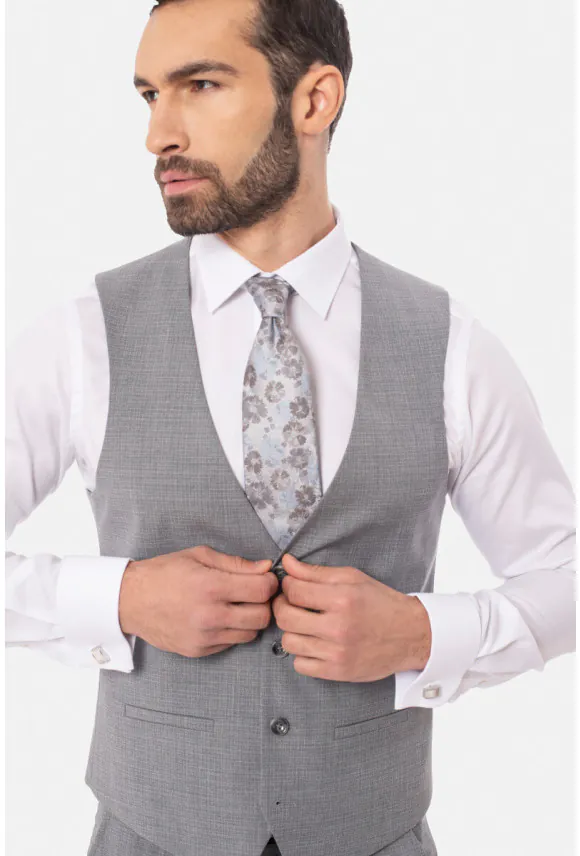 KAMIZELKA SOTRES SLIM FIT SZARA JEDNORZĘDOWA