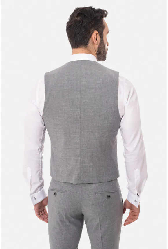 KAMIZELKA SOTRES SLIM FIT SZARA JEDNORZĘDOWA