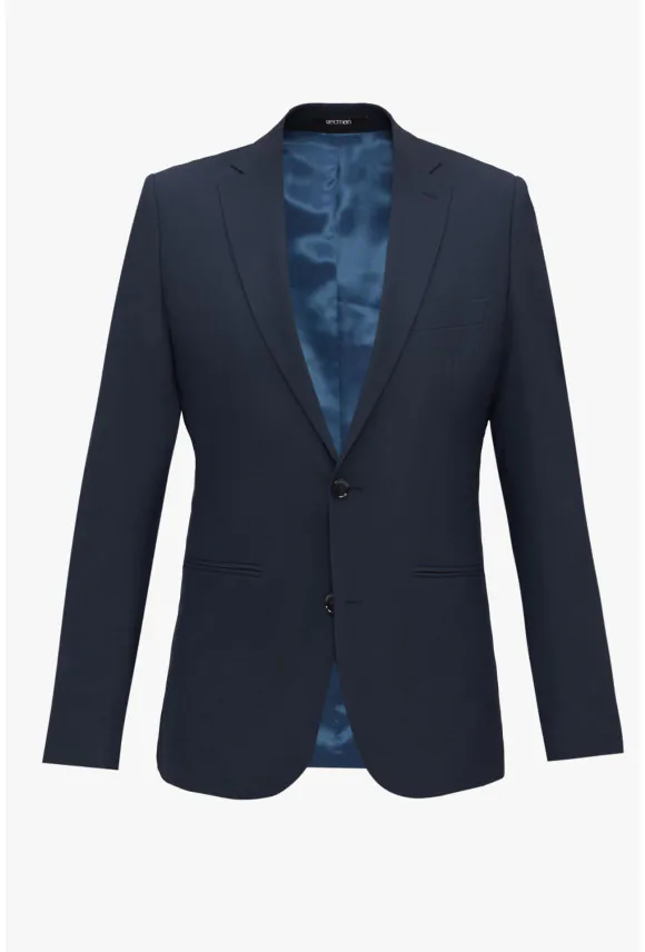 MARYNARKA BAMFORD GRANATOWA SLIM FIT JEDNORZĘDOWA Z WEŁNĄ