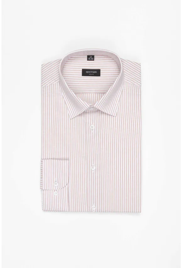 KOSZULA COFINO 3247T DŁUGI RĘKAW SLIM FIT RÓŻOWA Z BAWEŁNĄ