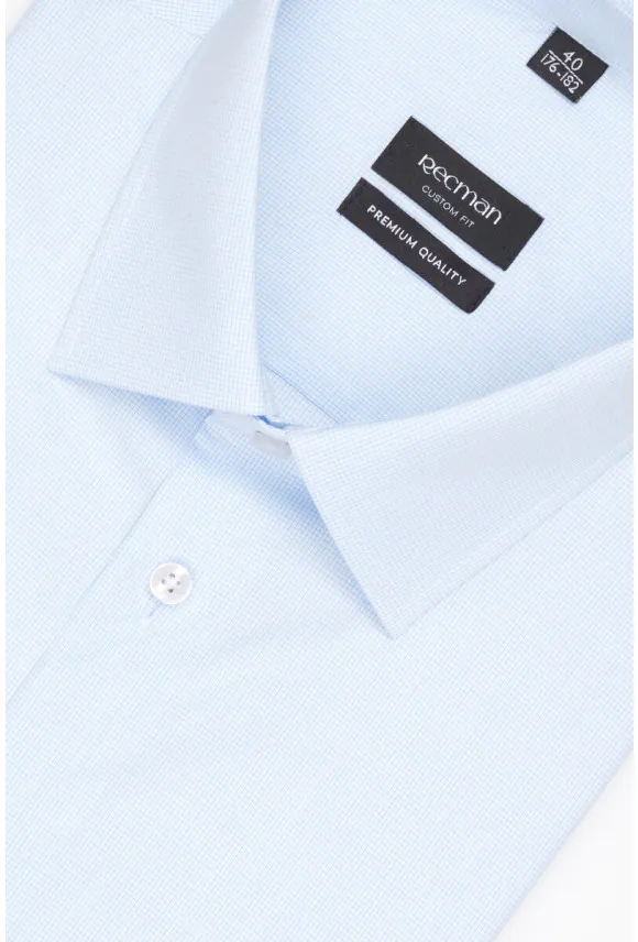 KOSZULA COVIVA 3235T DŁUGI RĘKAW CUSTOM FIT NIEBIESKA Z BAWEŁNY