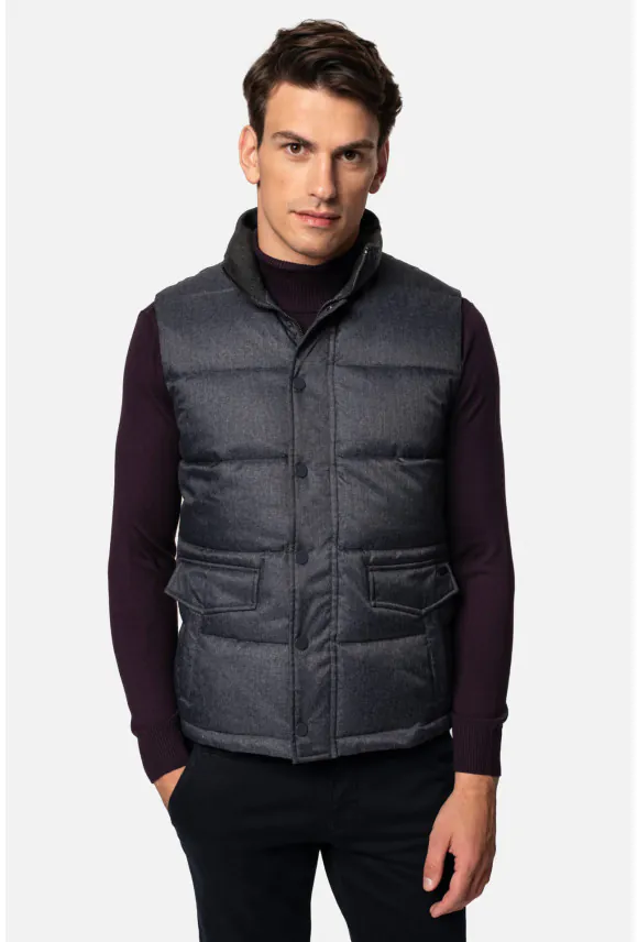 KAMIZELKA CASERTA SLIM FIT NIEBIESKA JEDNORZĘDOWA