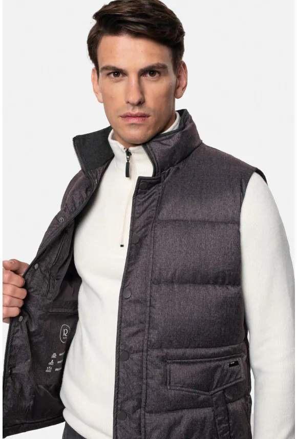 KAMIZELKA CASERTA SLIM FIT BRĄZOWA JEDNORZĘDOWA