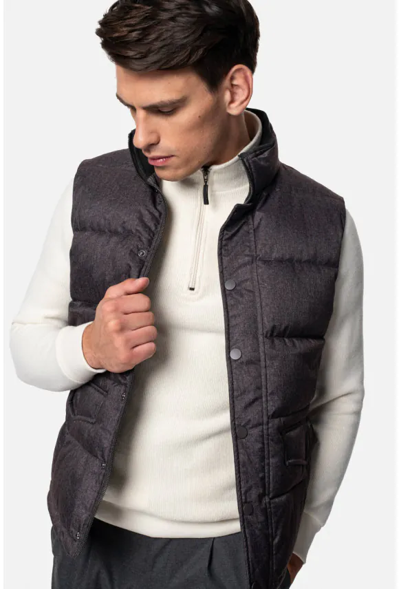 KAMIZELKA CASERTA SLIM FIT BRĄZOWA JEDNORZĘDOWA