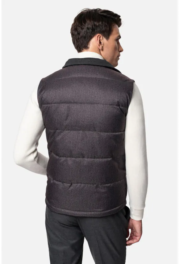 KAMIZELKA CASERTA SLIM FIT BRĄZOWA JEDNORZĘDOWA