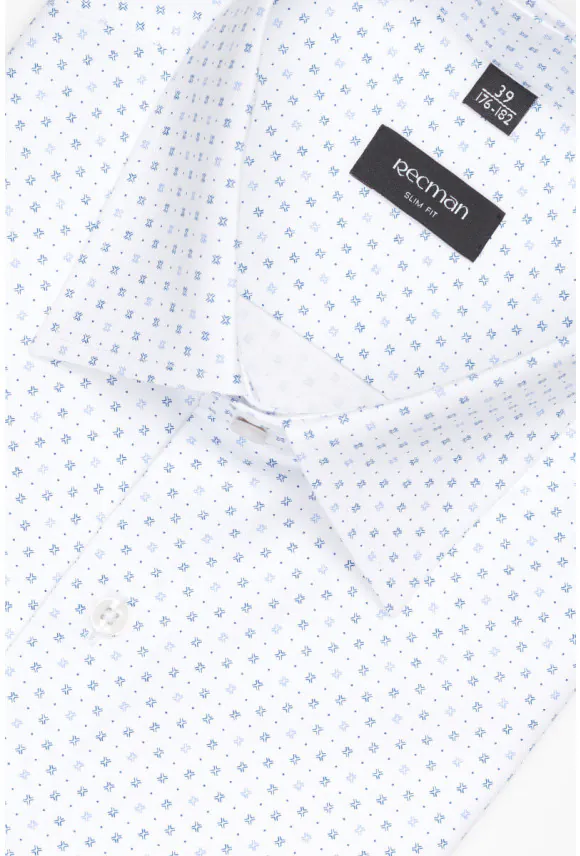 KOSZULA COLINE 3249E KRÓTKI RĘKAW CUSTOM FIT BIAŁA Z BAWEŁNĄ
