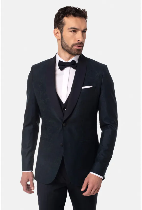MARYNARKA WINDIGO ZIELONA SLIM FIT JEDNORZĘDOWA Z WEŁNY