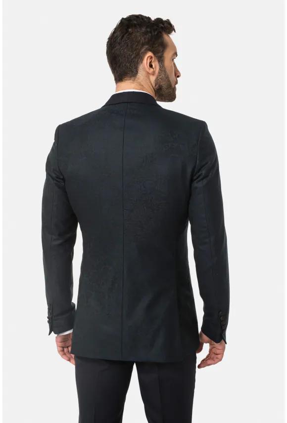 MARYNARKA WINDIGO ZIELONA SLIM FIT JEDNORZĘDOWA Z WEŁNY