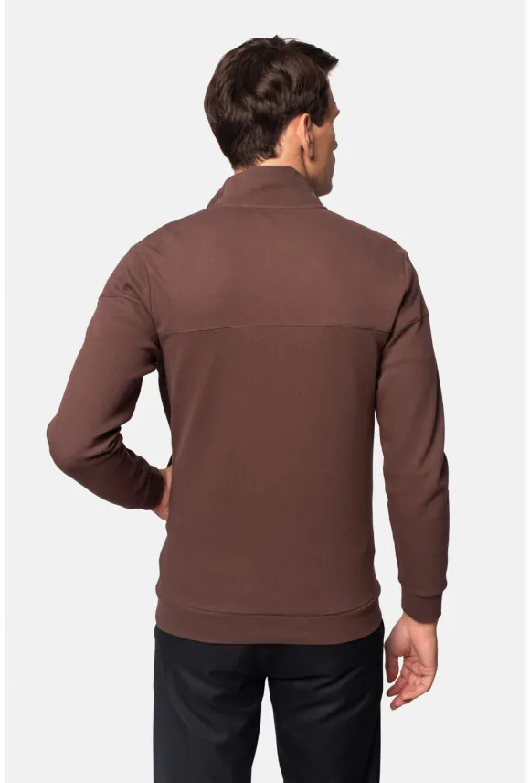 BLUZA DARNEY ROZPINANY BRĄZOWA Z BAWEŁNY