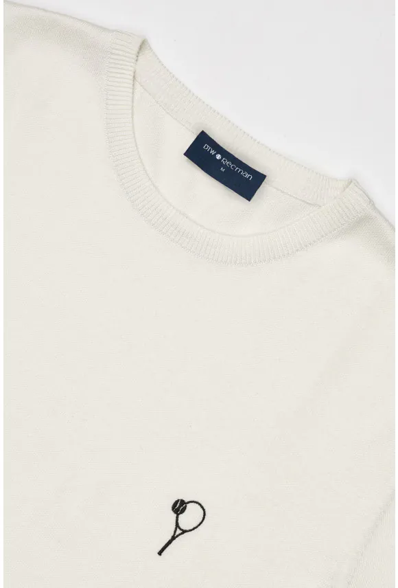 T SHIRT TENNIS CLUB 013 ECRU Z WISKOZY