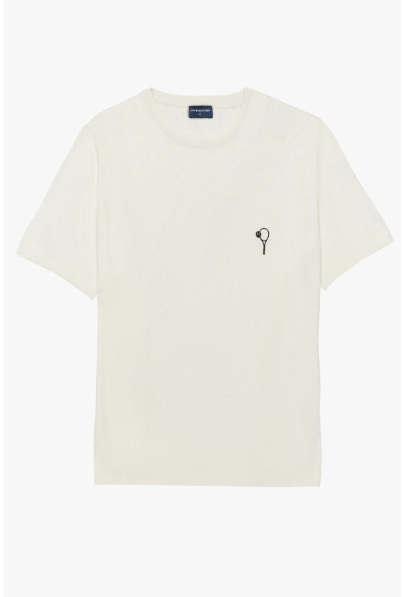 T SHIRT TENNIS CLUB 013 ECRU Z WISKOZY T SHIRT TENNIS CLUB 013 ECRU Z WISKOZY
