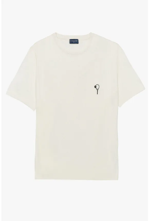 T SHIRT TENNIS CLUB 013 ECRU Z WISKOZY