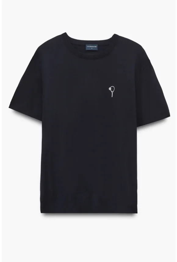 T SHIRT TENNIS CLUB 013 GRANATOWY Z WISKOZY