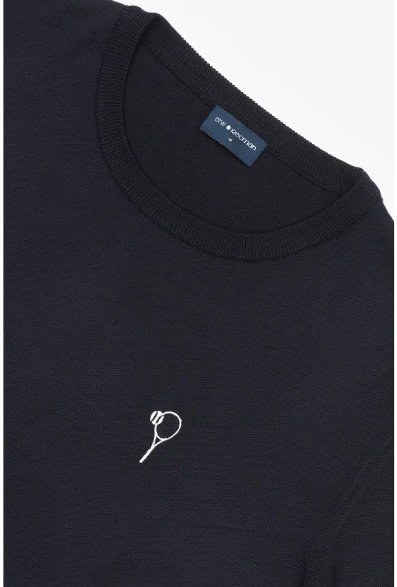 T SHIRT TENNIS CLUB 013 GRANATOWY Z WISKOZY