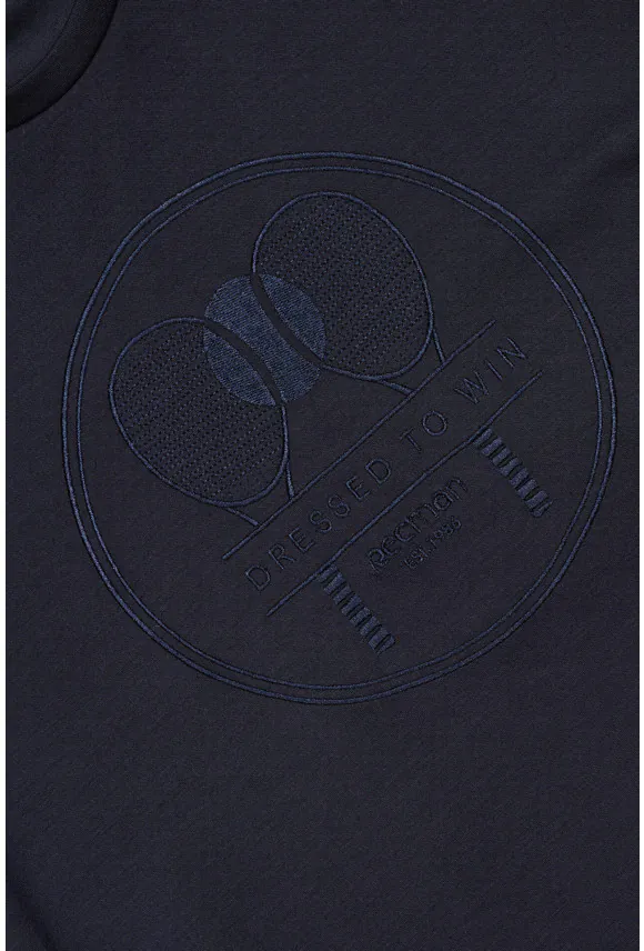 BLUZA TENNIS CLUB 006 Z OKRĄGŁYM DEKOLTEM GRANATOWA Z MODALEM