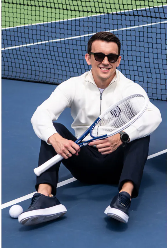 BLUZA TENNIS CLUB 007 ROZPINANY ECRU Z MODALEM