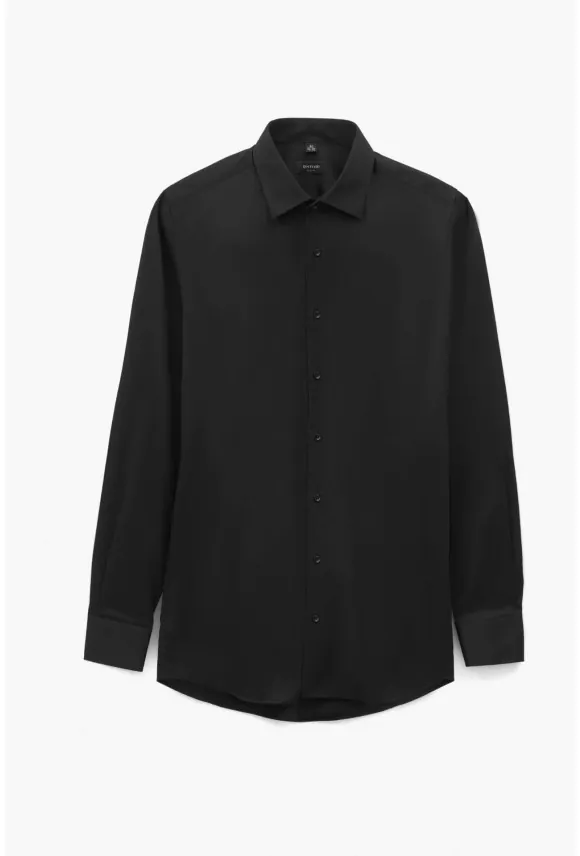 KOSZULA VERSONE 3292E DŁUGI RĘKAW SLIM FIT CZARNA Z BAWEŁNY