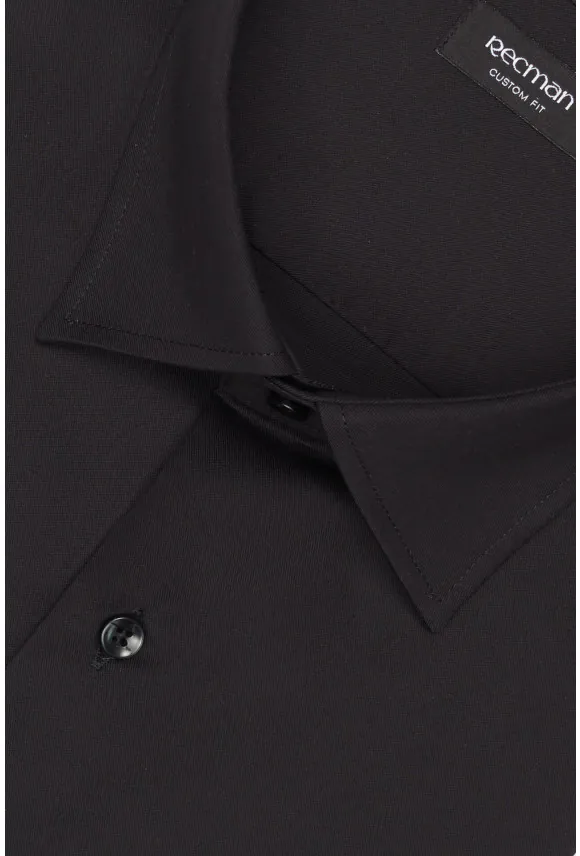 KOSZULA VERSONE 3292E DŁUGI RĘKAW CUSTOM FIT CZARNA Z BAWEŁNY