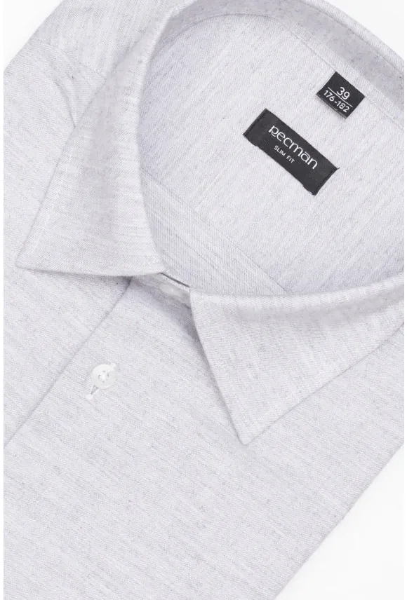 KOSZULA VERSONE 3255D DŁUGI RĘKAW SLIM FIT SZARA Z BAWEŁNY