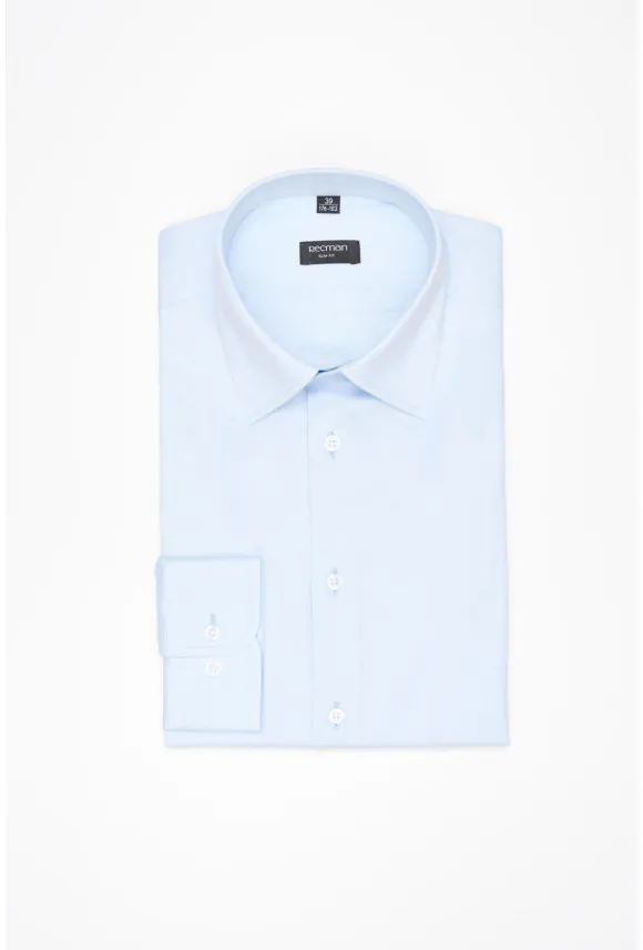 KOSZULA CORSINI 3261D DŁUGI RĘKAW SLIM FIT BŁĘKITNA Z BAWEŁNY