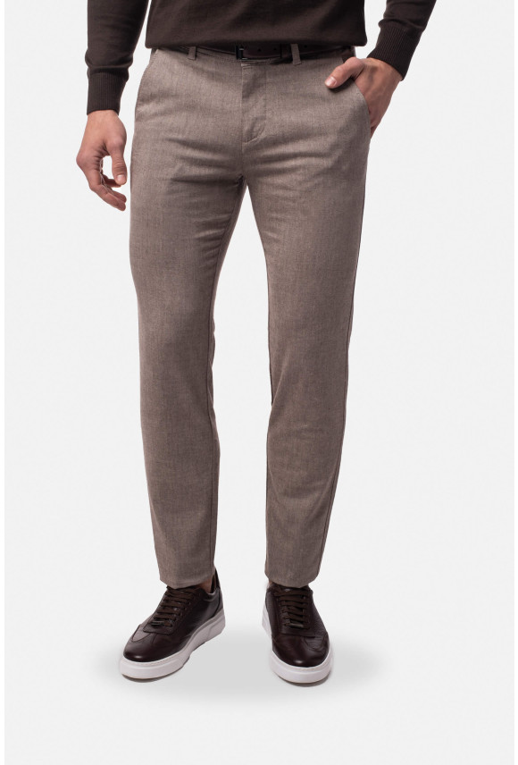 SPODNIE CASUAL SERBIE 234 BRĄZOWE 0001 Z BAWEŁNĄ SPODNIE CASUAL SERBIE 234 BRĄZOWE 0001 Z BAWEŁNĄ