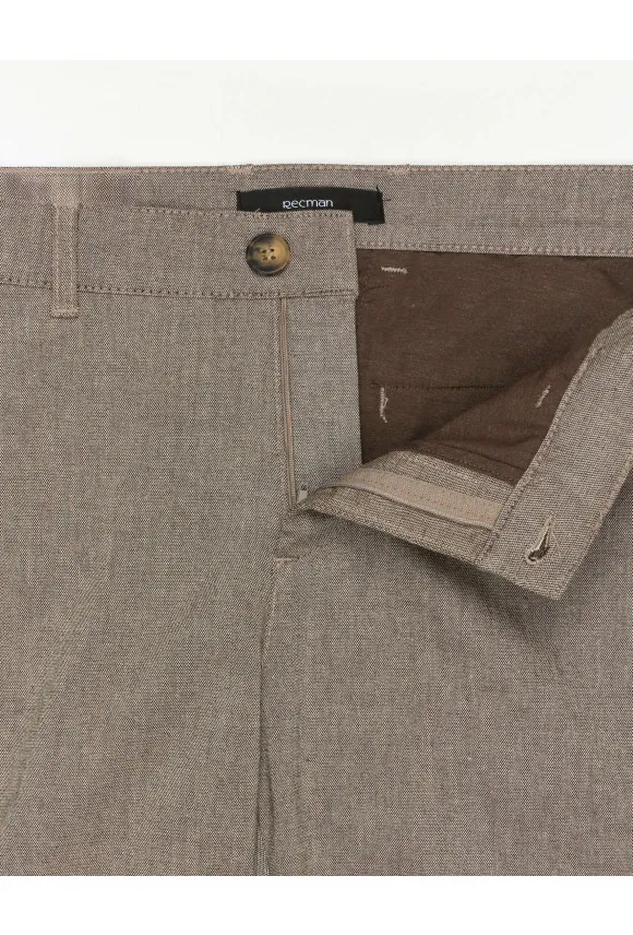 SPODNIE CASUAL SERBIE 234 BRĄZOWE 0001 Z BAWEŁNĄ