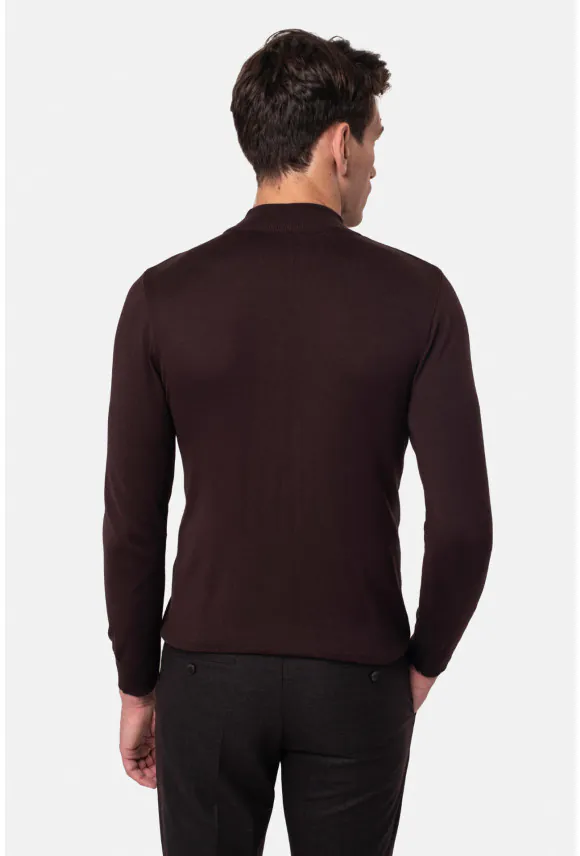 SWETER GIUNTI PÓŁGOLF BRĄZOWY 0001