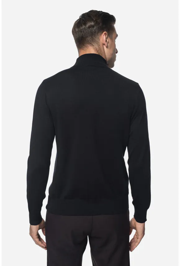 SWETER GIUNTI PÓŁGOLF CZARNY Z WISKOZY