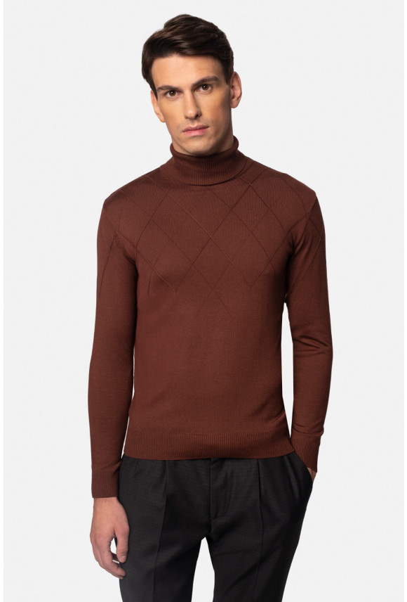 SWETER RIBAS GOLF BRĄZOWY