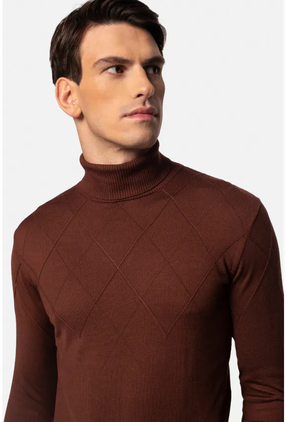 SWETER RIBAS GOLF BRĄZOWY