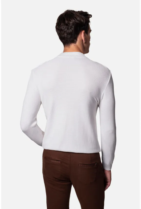 SWETER EVRON PÓŁGOLF ECRU