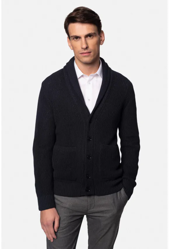 SWETER CAMERINO ROZPINANY GRANATOWY