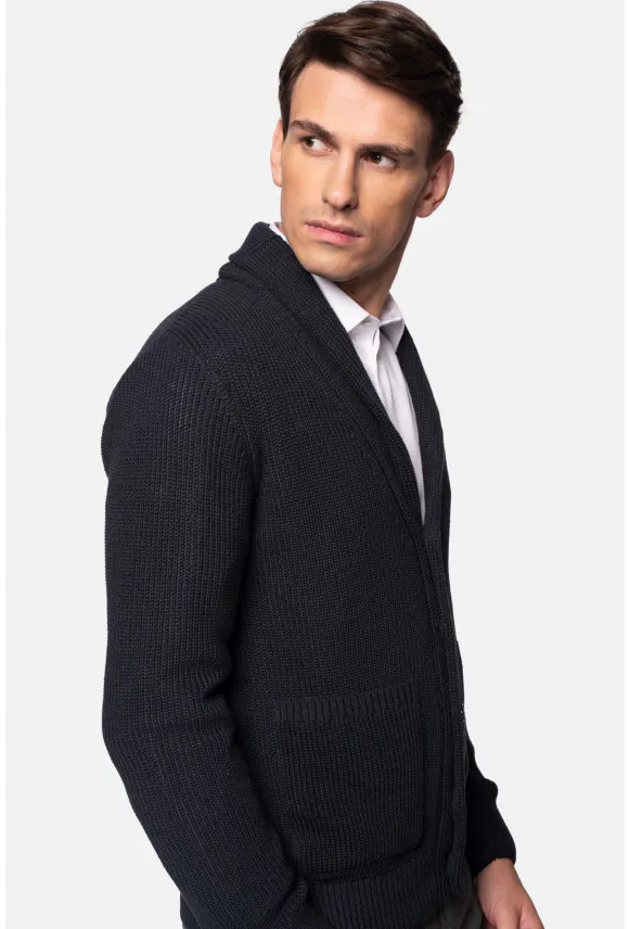 SWETER CAMERINO ROZPINANY GRANATOWY