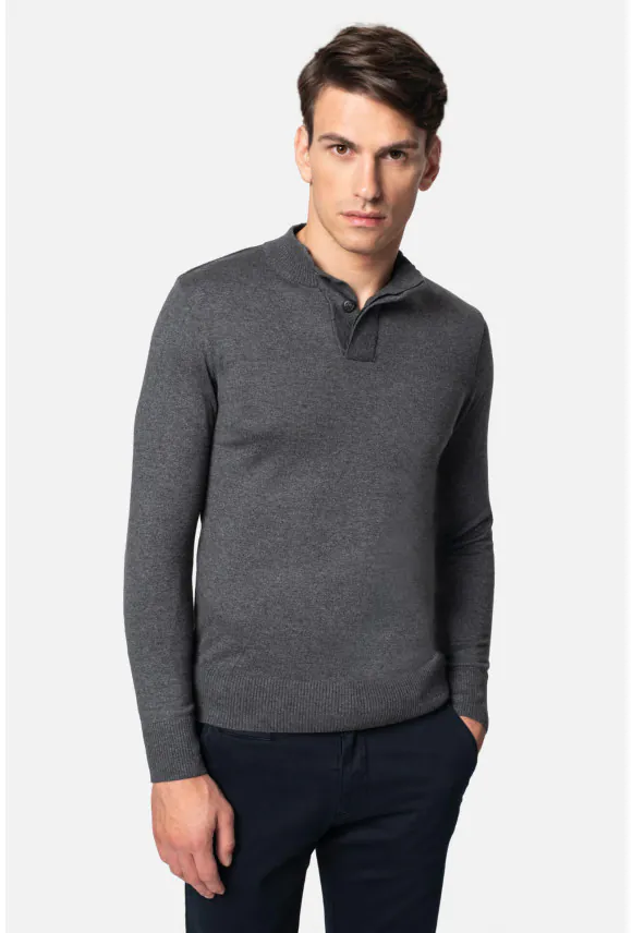 SWETER TIMO TROYER/TYPU TROYER GRAFITOWY